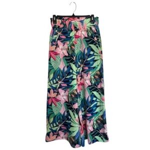 LOFT Women’s  Floral Tropical Print Wide-Leg Pants  Size XS